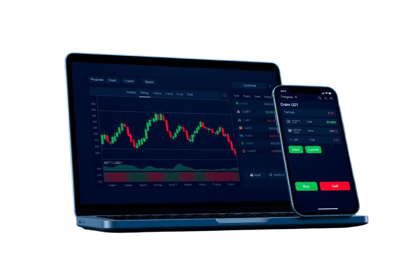 Nexora trading platform on laptop and mobile